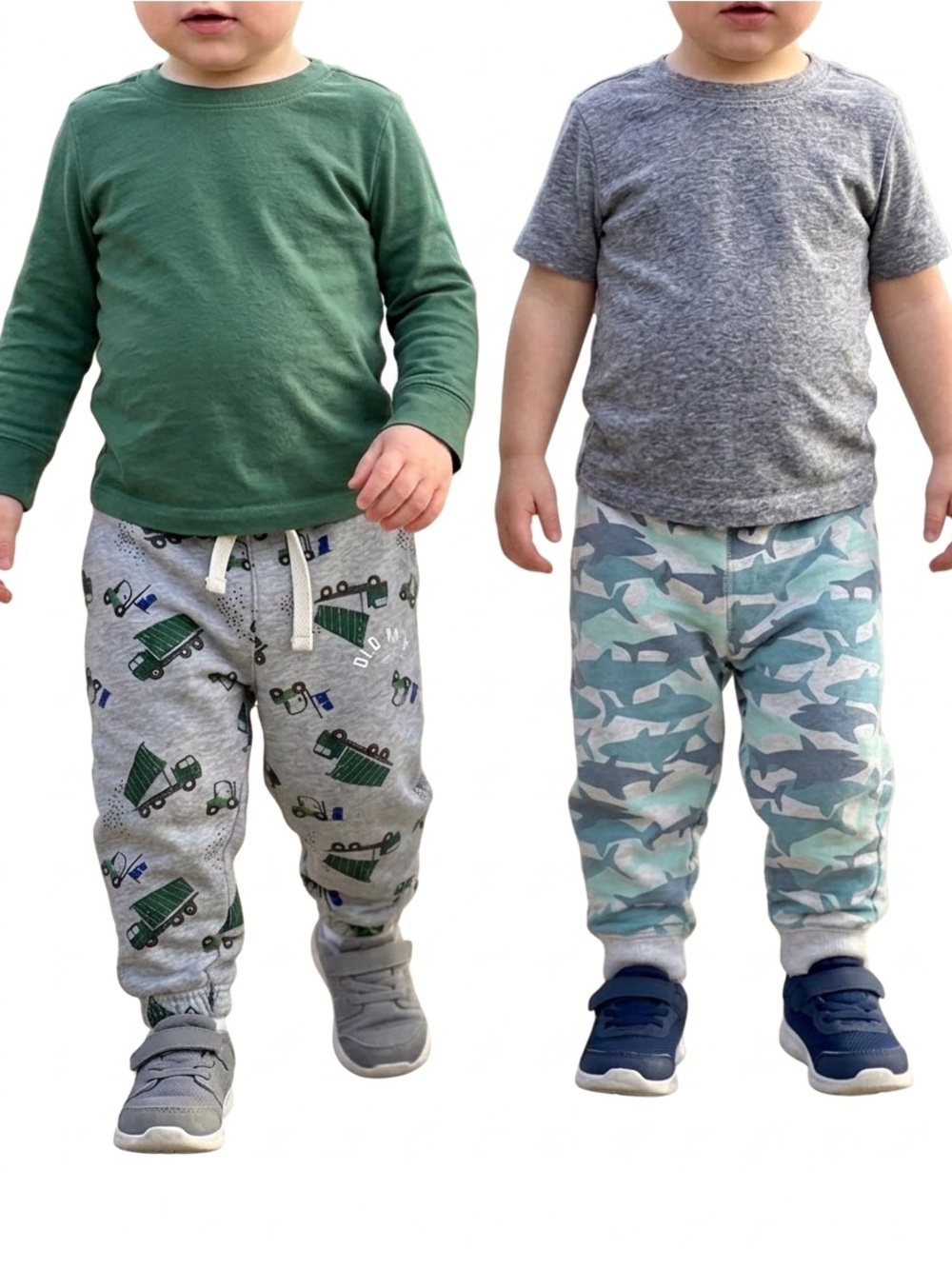 Gray and Teal Sweatpants Set with Fun Prints
